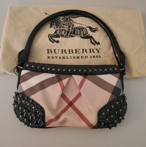 Burberry Supernova Check Studded Clutch Bag Auth